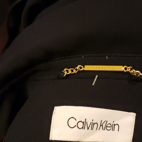 Calvin Klien Women' Navy Belted Jacket SZ 4 - Picture 15 of 16